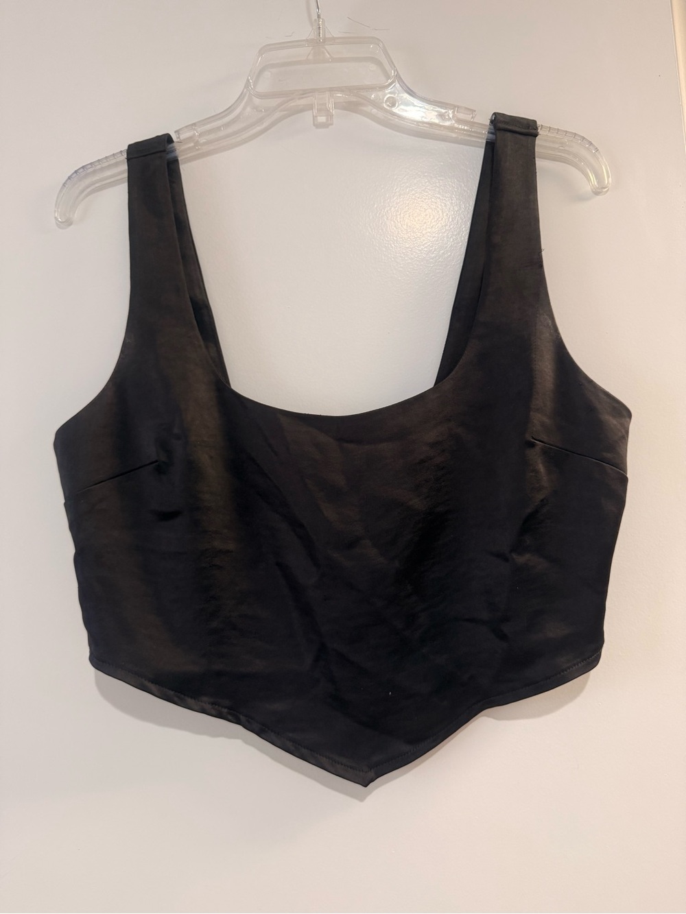 Forever 21 Black Square Neck Crop Camisole